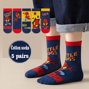 5 Pairs Spider-Man Kids Socks