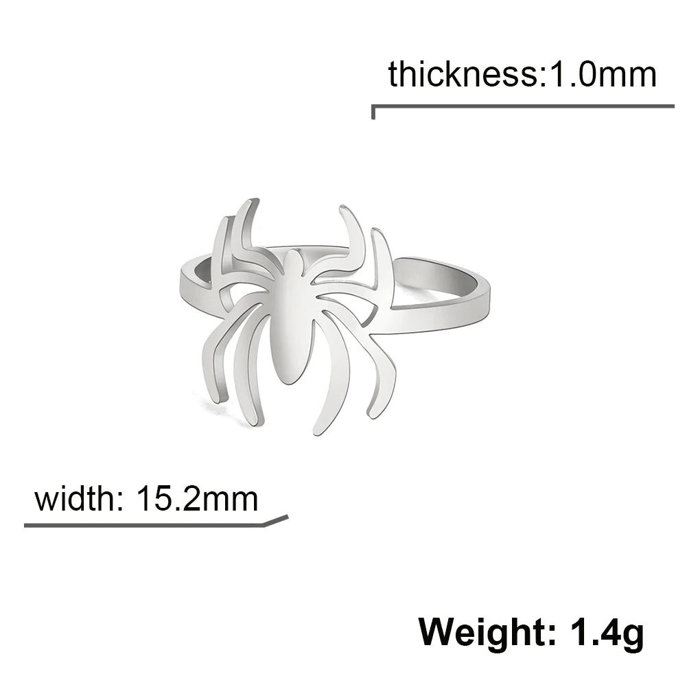 Gothic Stainless Steel Spider Ring - Image 8