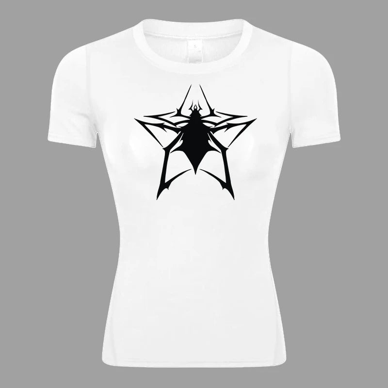 Women's Spider Print Compression Shirt - Image 35