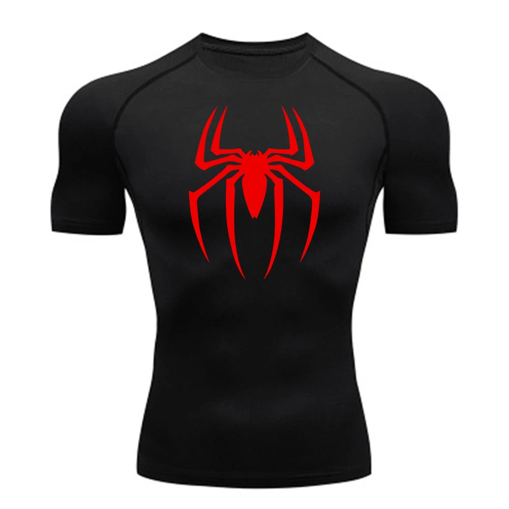 Men's Spider Print Compression Shirt - Image 11