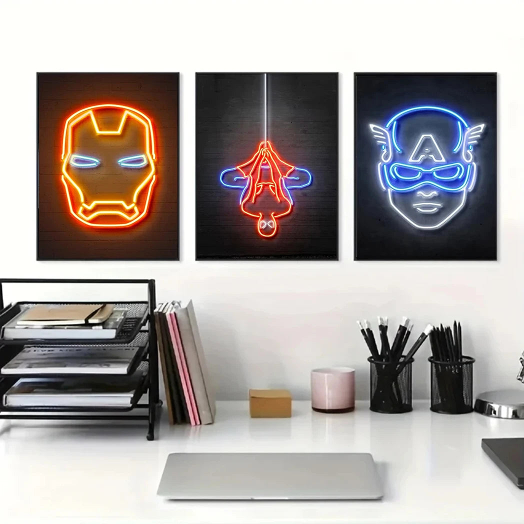 MINISO Disney Neon Marvel Superhero Poster - Image 3