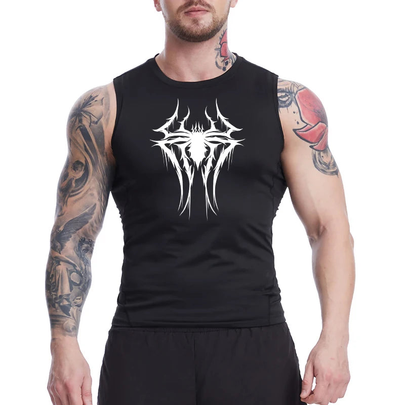 Spider Print Tank Tops for Men - Image 5
