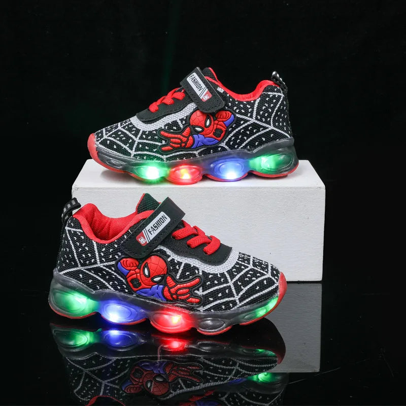 Fashion Kids Spider-Man LED Light Sneakers - Image 3