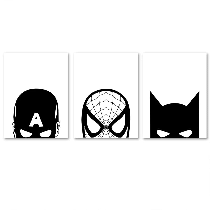 Black and White Spider-Man Superheroes Poster - Image 7