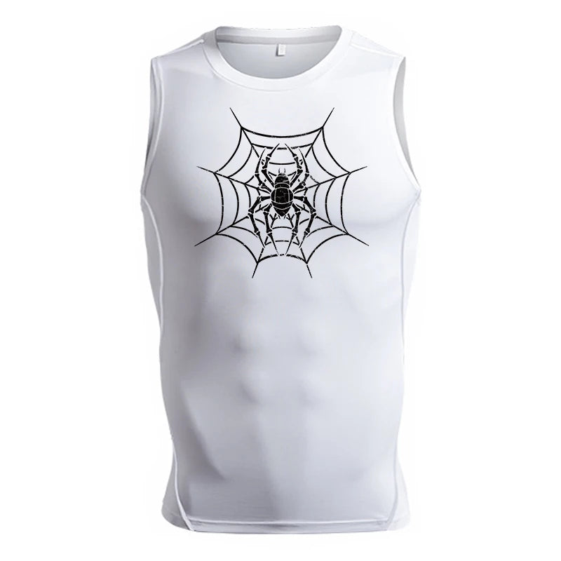 Spider Print Tank Tops for Men - Image 11