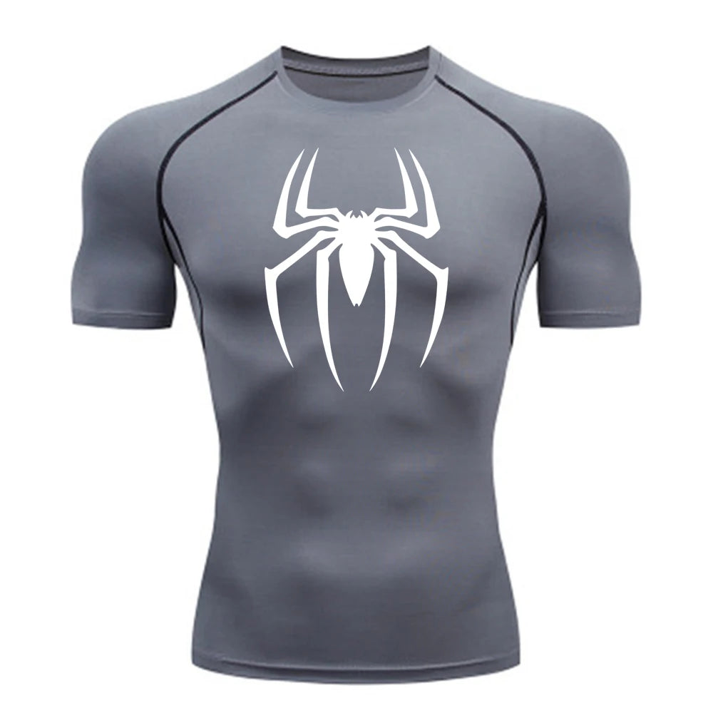 Men's Spider Print Compression Shirt - Image 8