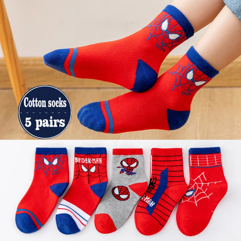 5 Pairs Spider-Man Kids Socks - Image 9
