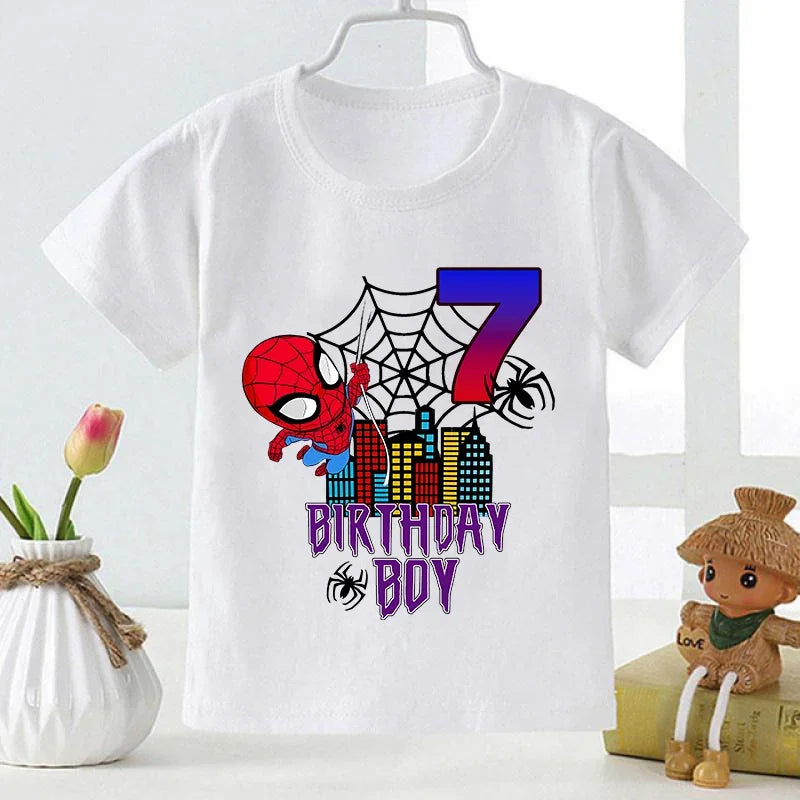 Marvel Spider-Man Birthday Number T-Shirt - Image 5