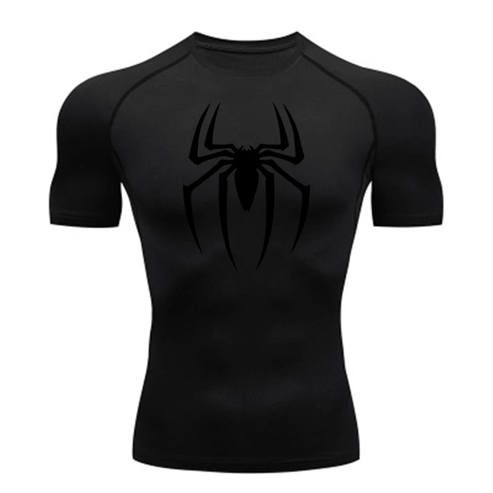 Men's Spider Print Compression Shirt - Image 10