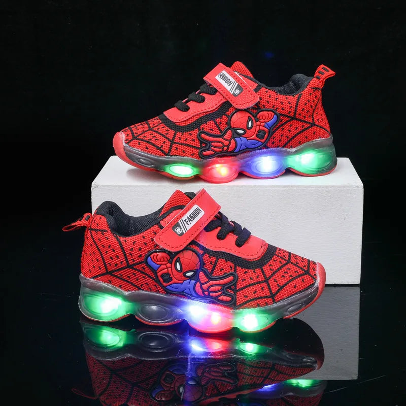 Fashion Kids Spider-Man LED Light Sneakers - Image 2