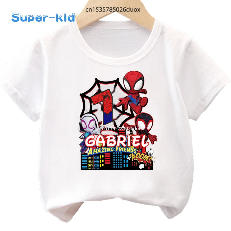 Personalized Spidey and His Amazing Friends Birthday T-Shirt - Image 9