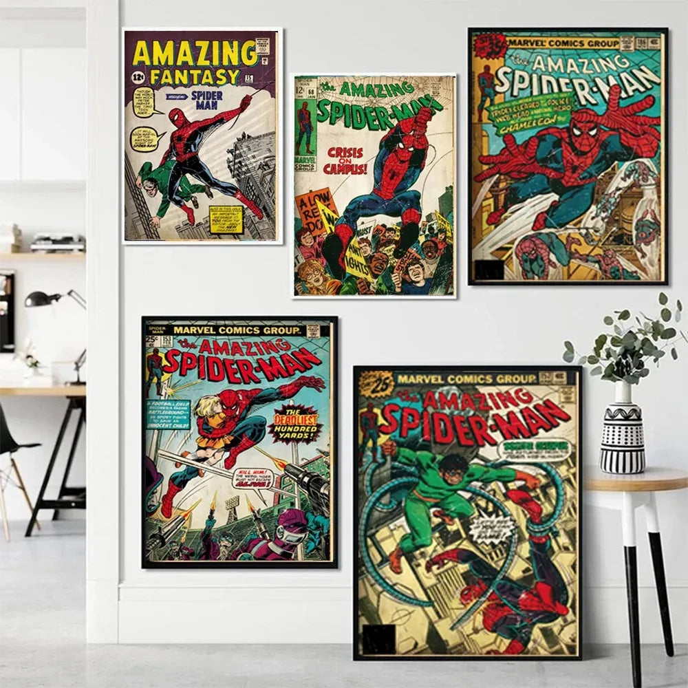 MINISO Marvel Superhero Spider-Man Vintage Art Posters - Image 3