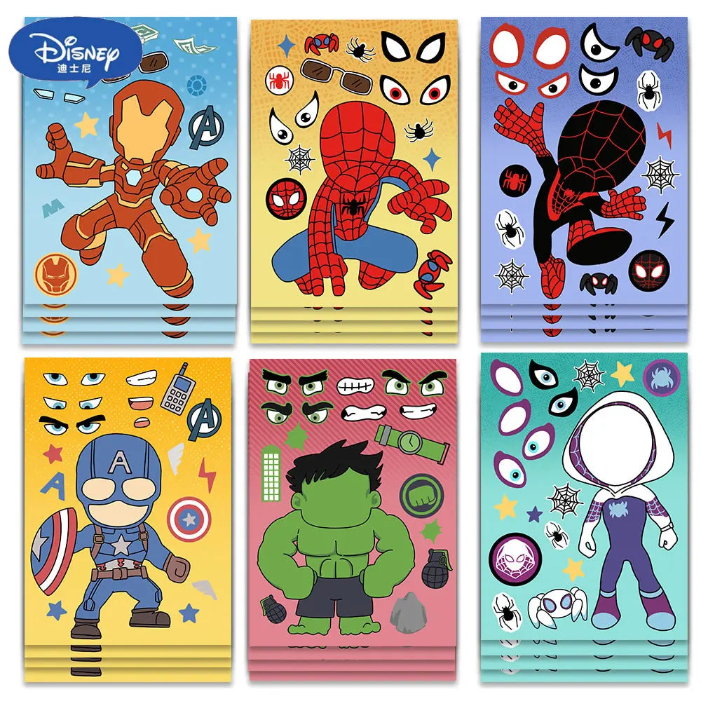 8 Sheets Disney Marvel Spider-Man & Iron Man Stickers