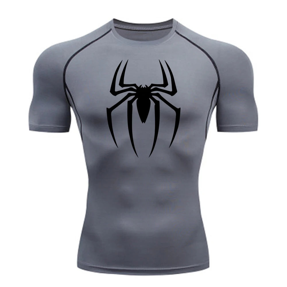 Men's Spider Print Compression Shirt - Image 7