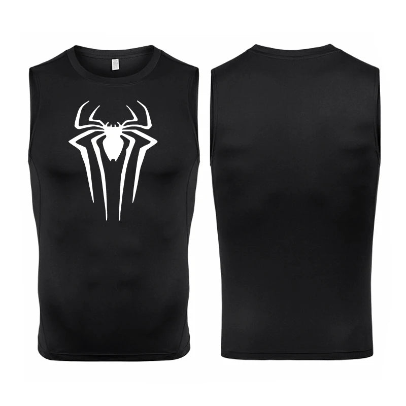 Spider Print Tank Tops for Men