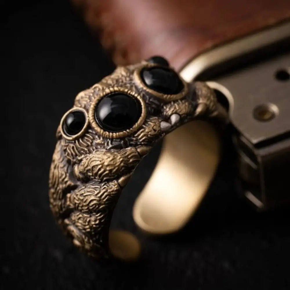 Black Agate Jumping Spider Ring - Image 4