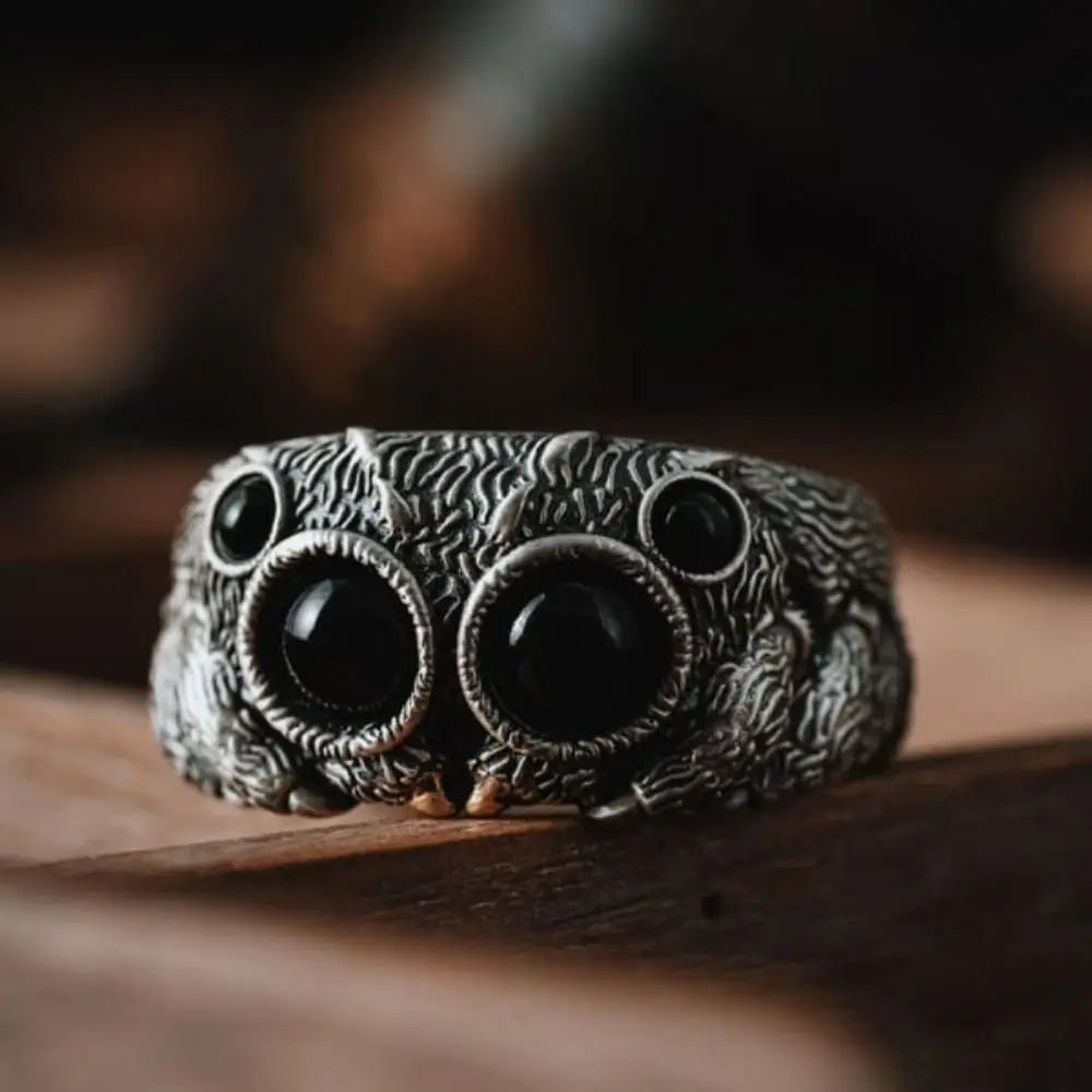 Black Agate Jumping Spider Ring - Image 9