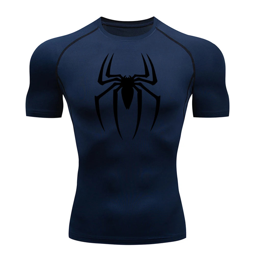 Men's Spider Print Compression Shirt - Image 6