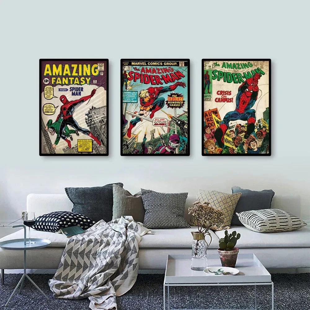 MINISO Marvel Superhero Spider-Man Vintage Art Posters - Image 4