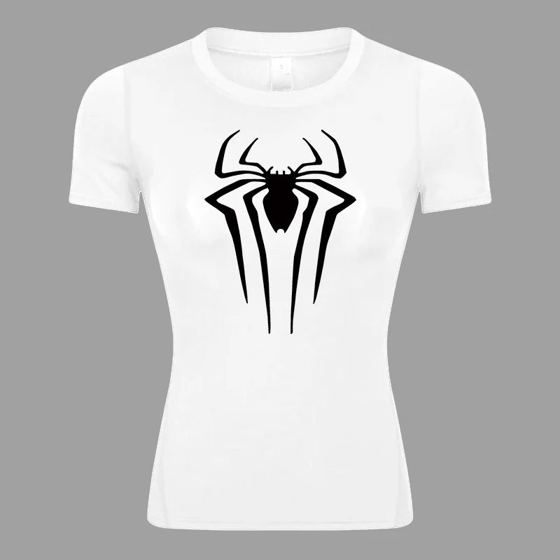 Women's Spider Print Compression Shirt - Image 28