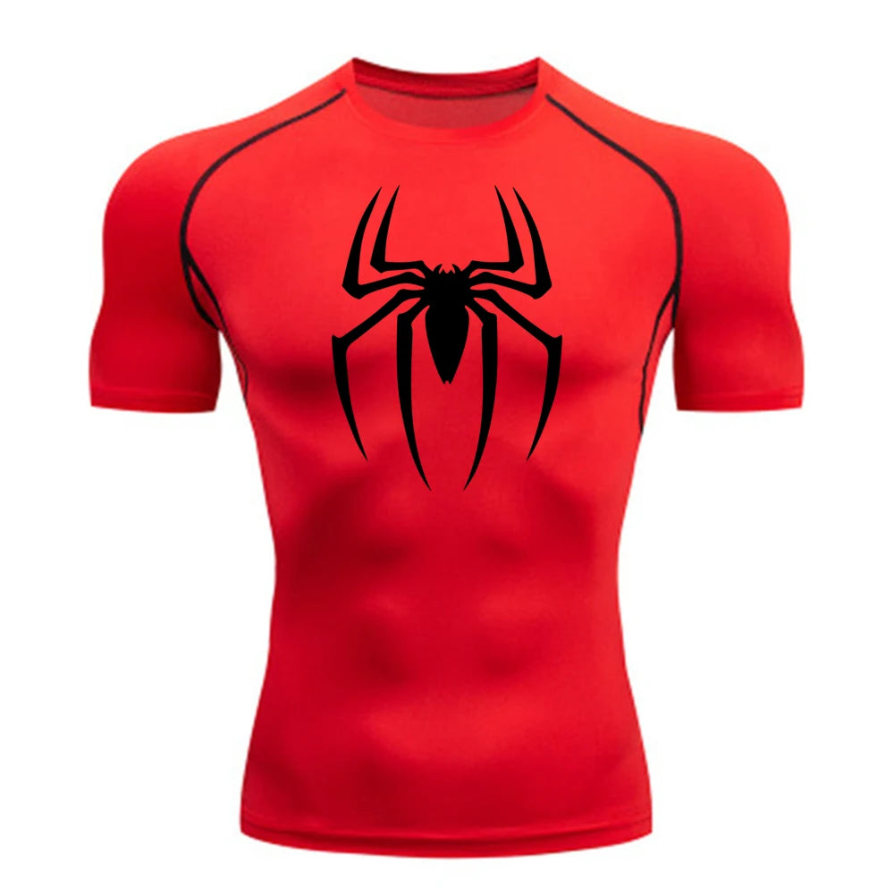 Men's Spider Print Compression Shirt - Image 3