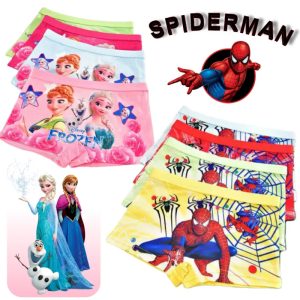 Children’s Spider-Man & Frozen Cartoon Boxer Briefs