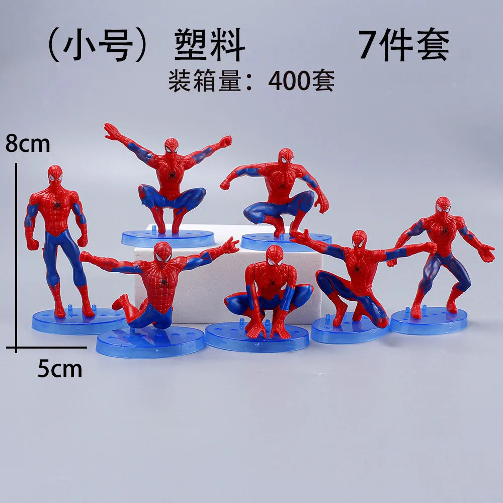 7PCS Disney Cartoon Spider-Man Plastic Model Set - Image 3