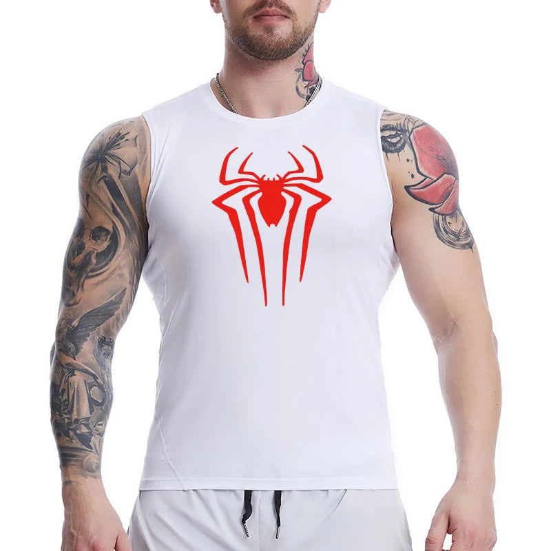 Spider Print Tank Tops for Men - Image 3