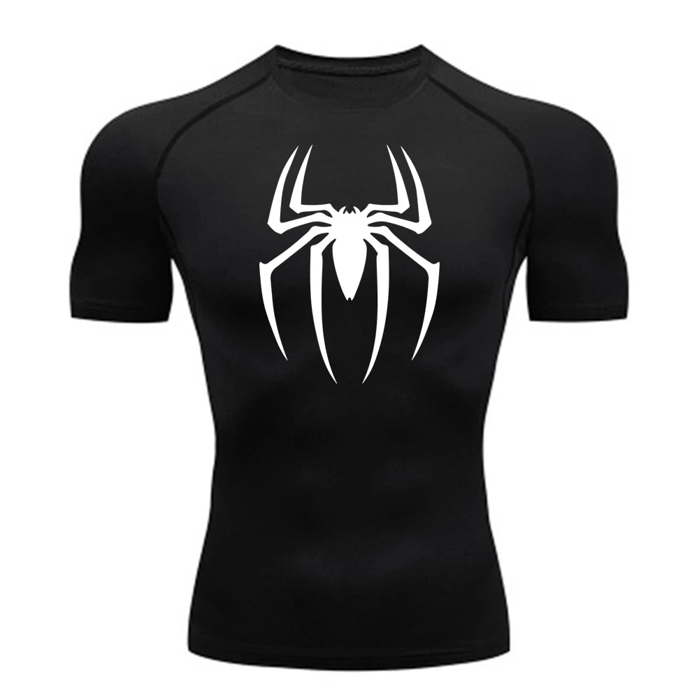 Men's Spider Print Compression Shirt - Image 13