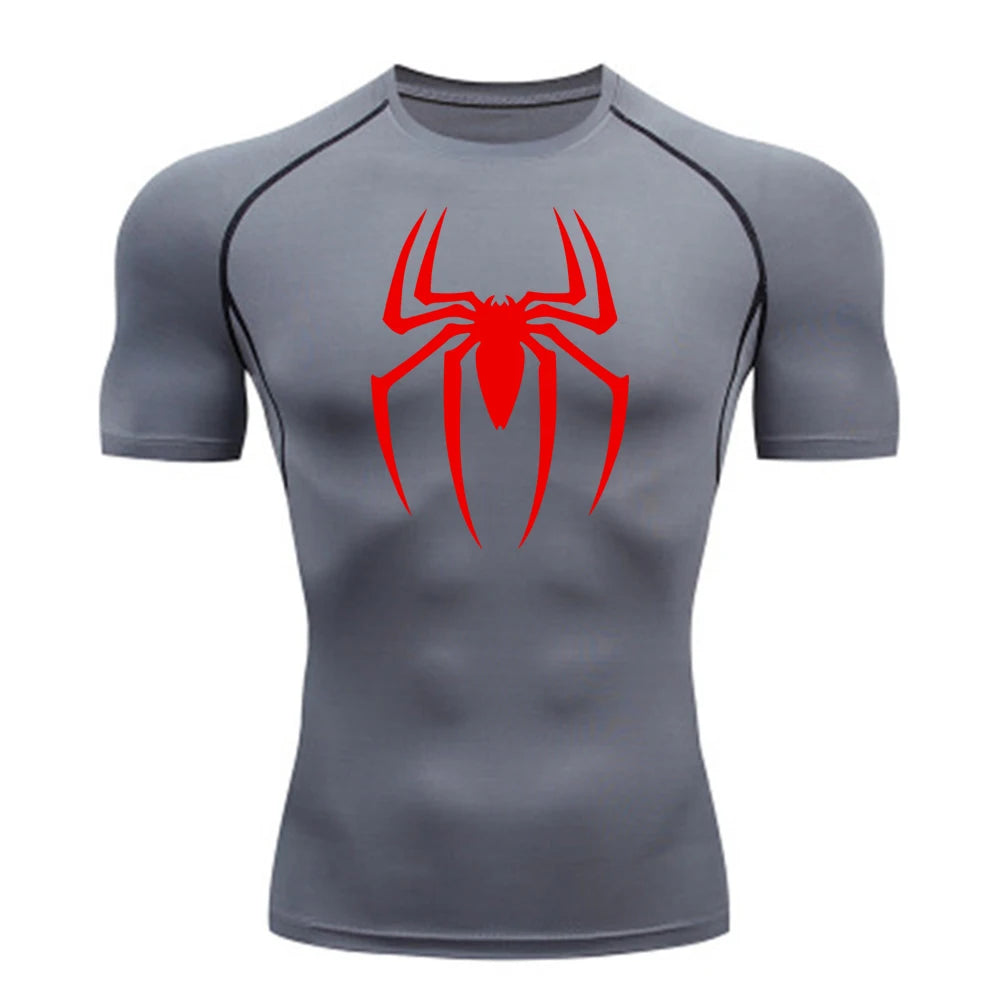 Men's Spider Print Compression Shirt - Image 9