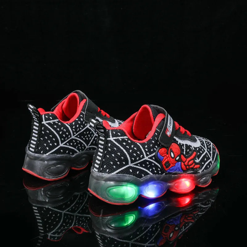 Fashion Kids Spider-Man LED Light Sneakers - Image 5